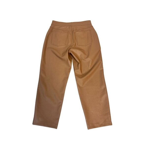 Spanx Leather-Like Straight Leg Pant size Medium Toffee - Picture 5 of 8